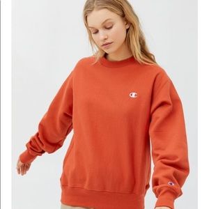 Orange Champion reverse weave sweatshirt.